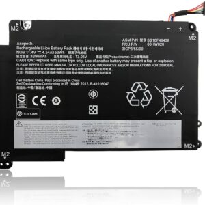 00HW020 00HW021 Laptop Battery for Lenovo ThinkPad P40 Yoga 20GQ 20GR Yoga 460 20EL 20EM 20FY 20G Series SB10F46459 SB10F46458 (11.4V 53Wh/4540mAh/3Cell)