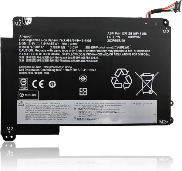 00HW020 00HW021 Laptop Battery for Lenovo ThinkPad P40 Yoga 20GQ 20GR Yoga 460 20EL 20EM 20FY 20G Series SB10F46459 SB10F46458 (11.4V 53Wh/4540mAh/3Cell)
