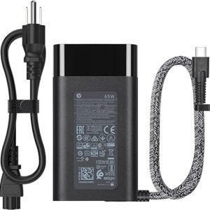 65W Laptop USB Charger for HP HP EliteBook x360 1030 630 745 835 840 845 860 HP ZBook 14uG5 Firefly 14 15 16 ProBook 440 450 455 460 hp Envy x360 17 Spectre x360 - Type-C