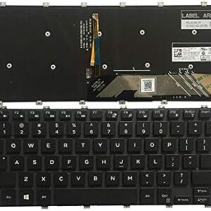 Backlit Keyboard Without Frame for Dell Inspiron 7380 5580 5585 7586 5588 7588 14-5480 5481 5482 5485 5488 5491, US Layout Black Color