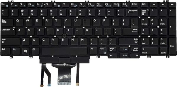 Keyboard for Dell Precision 7530 7730 7540 7740, Precision E7530 M7530 Series Laptop with Backlit with Pointer US Layout P/N: 0DK60 266YW