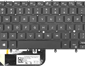 Keyboard for Dell XPS 13 9380 9370 9305 7390 Series Laptop, Dell XPS 13 9380 9370 9305 Laptop Keyboard with Backlit US Layout, Black