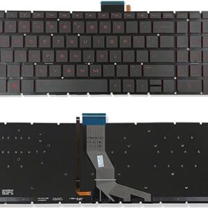 Red Font Backlit English Laptop Keyboard Replacement for HP Star Wars Special Edition 15-an 15-an000 15-an002nl 15-an097nr 15-an098nr 15-an005tx 15-an008tx 15-an010tx Light Backlight
