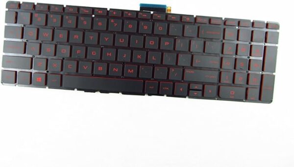 US English Red Backlit Keyboard (Without Frame) Replacement for HP Omen 15-ax020ca 15-ax010nd 15-ax025nd 15-ax080nd 15-ax210nd 15-ax281nd