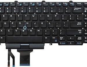 US Keyboard for Dell Latitude E5550 E5570 5550 5580 5590 5591 / Precision 3510 3520 7510 7520 7710 7720 Laptop with Pointer (Backlight)